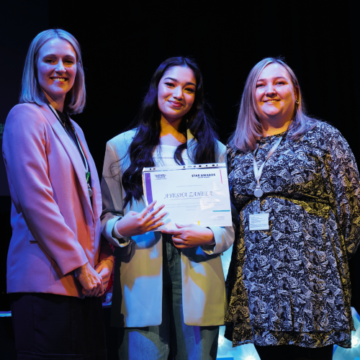 Apprentice Star Award winner with employer and head of apprenticeships