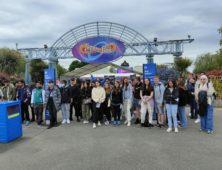 Students at Thorpe park for trip