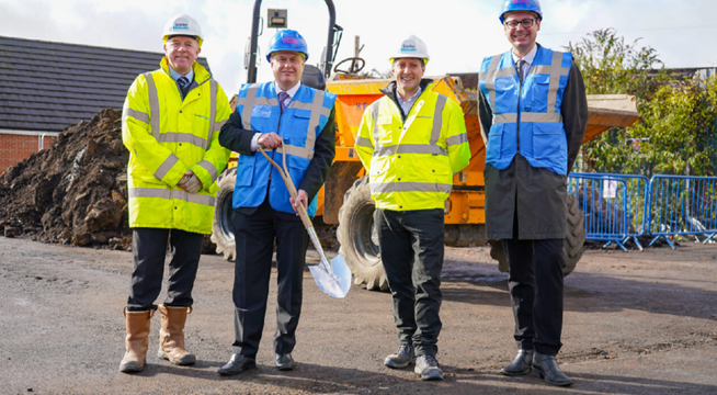 Rob Lashford from Speller Metcalfe. Graham Pennington from Sandwell College, James Speller from Speller Metcalfe and Simon Griffiths from Sandwell College