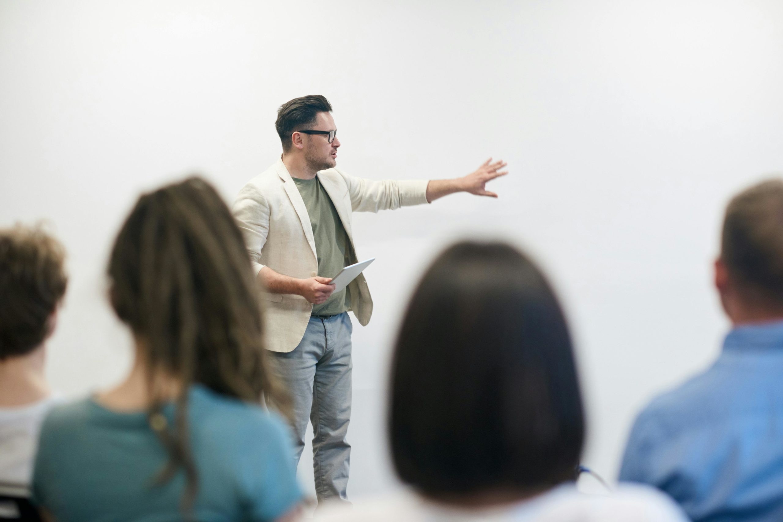 Man teaching class